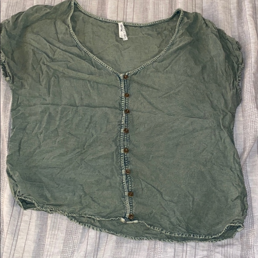 Olive green button up shirt